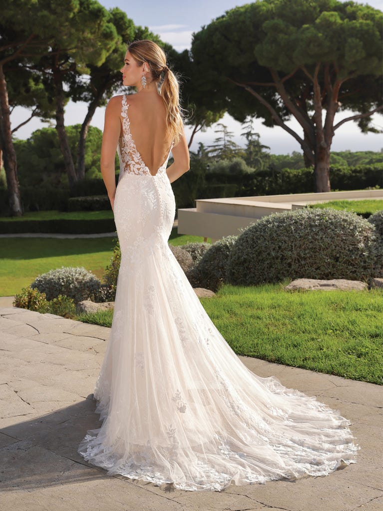 Vestidos De Novia Corte Sirena Espalda Descubierta Vestido Novia